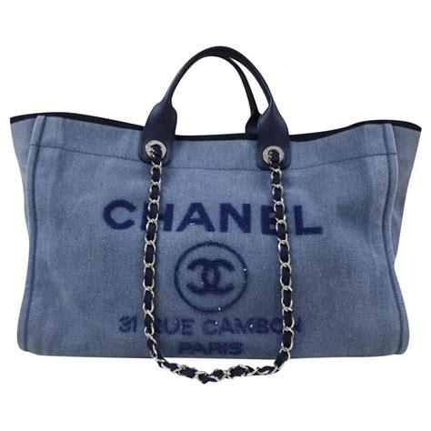 chanel tasche blau stoff|Chanel handtaschen.